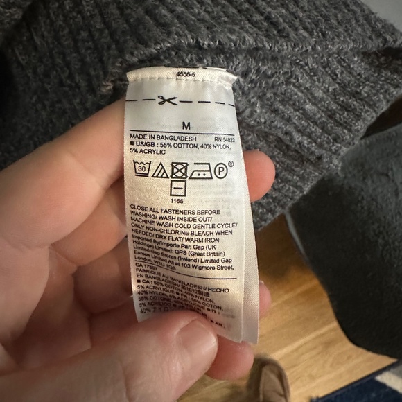 GAP Quarter button mens sweater grey color mens medium - Picture 3 of 5